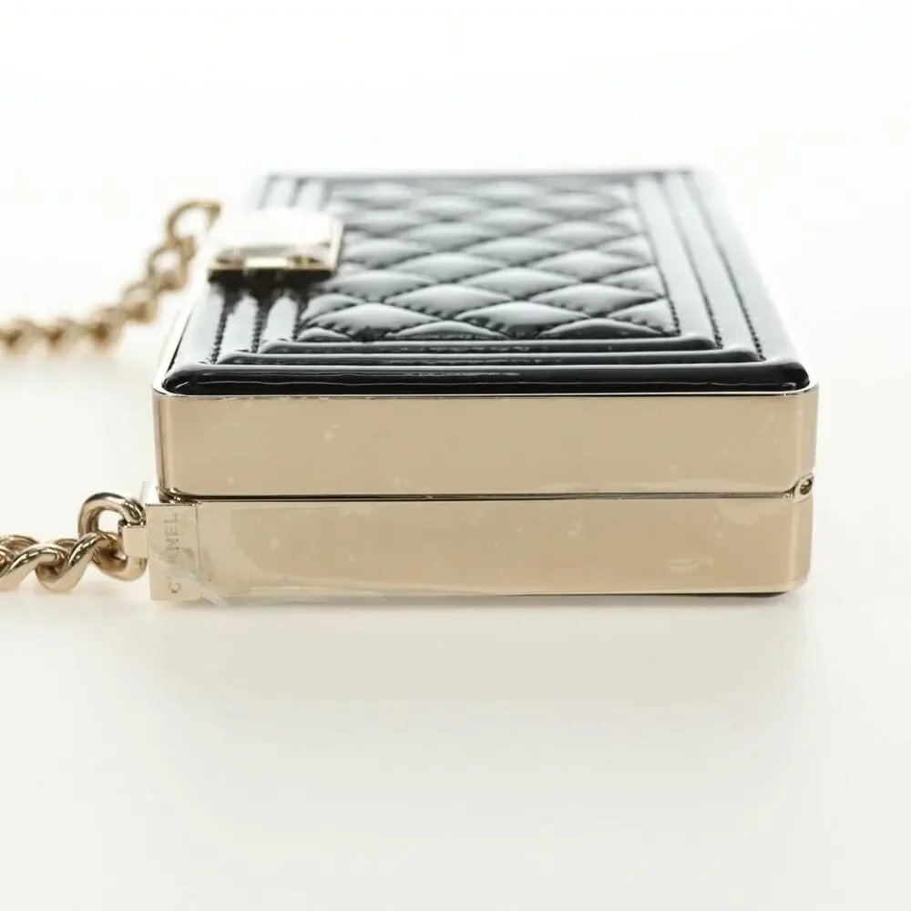 Chanel Matelasse Boy Chain Wallet Shoulder Bag Black